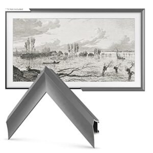 frame my tv deco tv frames alloy prismatic - graphite bezel compatible only with samsung the frame tv (75", fits 2021-2024 frame tv)