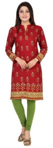 indian kurtas for women long kurti tunic tops (maroon, 4xl)