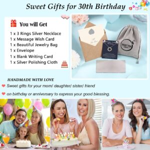 UNGENT THEM 30th Birthday Decorations Gifts for Women Her, 30 Year Old Birthday Gifts for Woman Female, 3 Decades 30th Happy Birthday Necklace