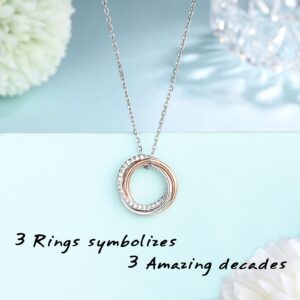 UNGENT THEM 30th Birthday Decorations Gifts for Women Her, 30 Year Old Birthday Gifts for Woman Female, 3 Decades 30th Happy Birthday Necklace