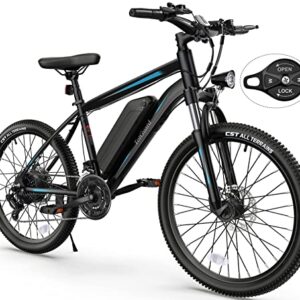 TotGuard Electric Bike for Adults, 26'' Ebike with Peak 500W Motor, Up to 50 Miles Electric Mountain Bike with Lockable Suspension Fork, Eletric Bicycle with 36V 374Wh Battery, 21 Speed, LCD Display