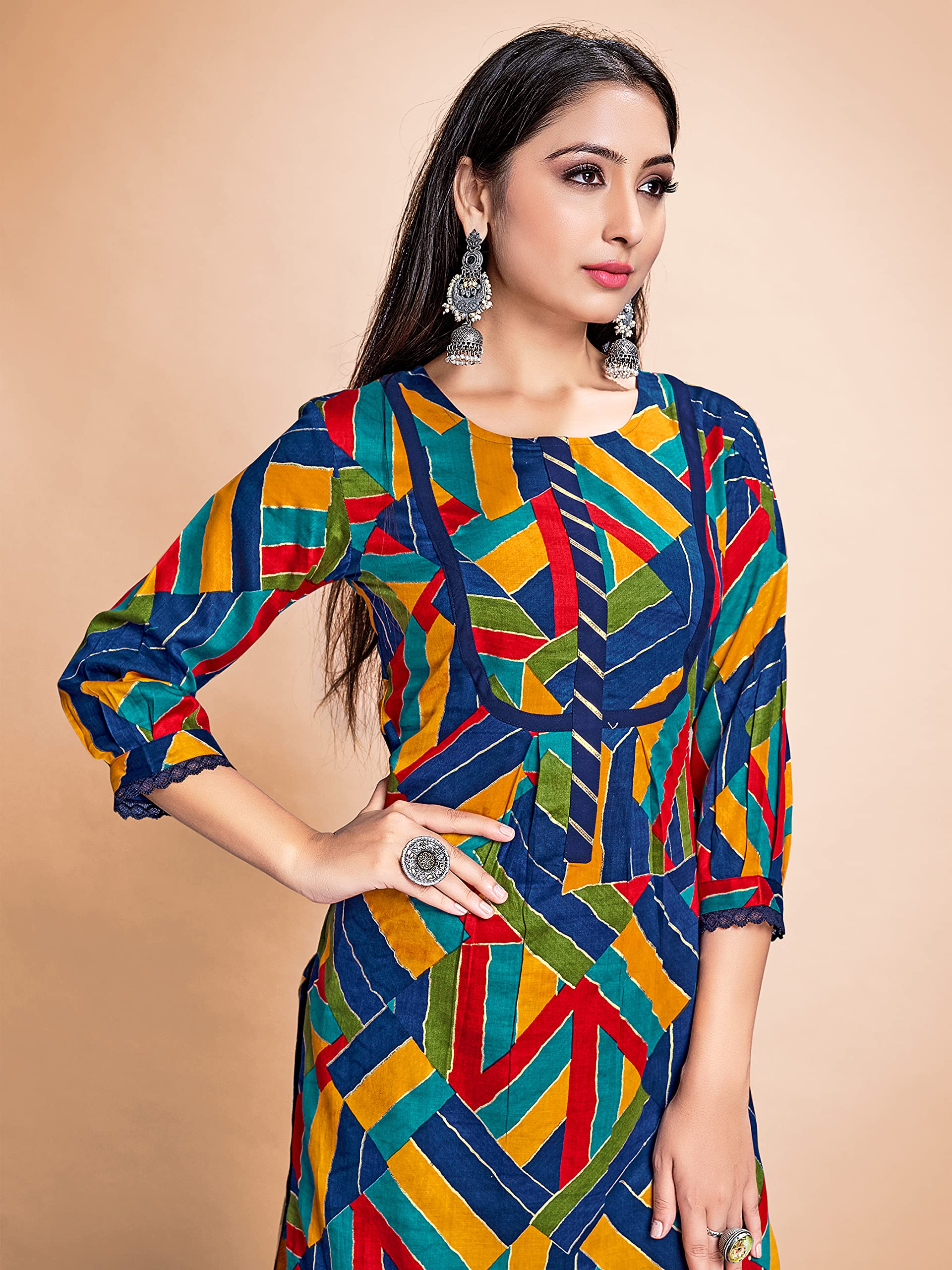 Indian Kurti for Womens With Palazzo | Rayon Printed Sarara Style Kurta Kurtis Tunic For Women