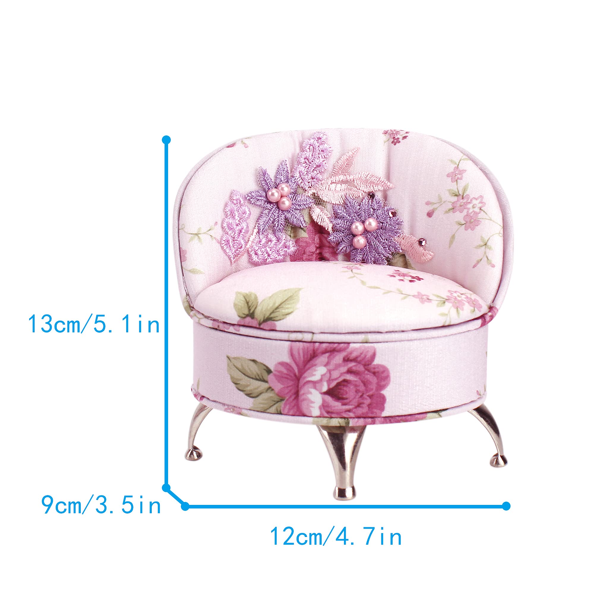 Felice Ann Jewelry Box Jewelry Case Mini Dollhouse Furniture Armoire Sofa Couch Round Bed,one size