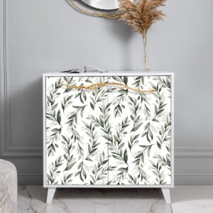 Erfoni Dark Green Leaf Wallpaper Peel and Stick Wallpaper 17.7in x 118.1in Removable Contact Paper Leaves Plant Self Adhesive Wallpaper Bathroom Vinyl