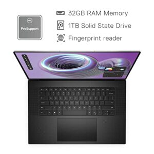 Dell XPS 17 9710, 17 inch UHD+ Touchscreen Laptop - Intel Core i9-11900H, 32GB DDR4 RAM, 1TB SSD, NVIDIA GeForce RTX 3060 6GB GDDR6, Windows 11 Pro - Platinum Silver with Pro Support