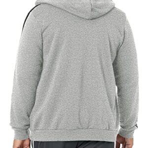 adidas Men's Size Essentials Fleece 3-Stripes Full-Zip Hoodie, Medium Grey Heather, XX-Large/Tall