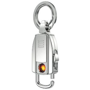 electric usb keychain lighter silver (free 2 tungsten coil)