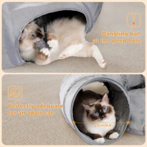 PAWZ Road Cat Tunnel Bed with Central Mat and Peek Hole Cat Bed with Cat Toy Hanging Balls -Tunnel Bed