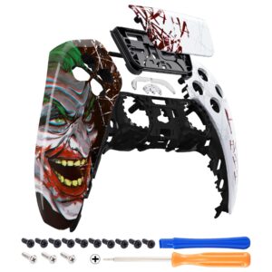 extremerate clown hahaha touchpad front housing shell compatible with ps5 controller bdm-010 bdm-020 bdm-030 bdm-040, diy replacement shell custom touch pad cover compatible with ps5 controller