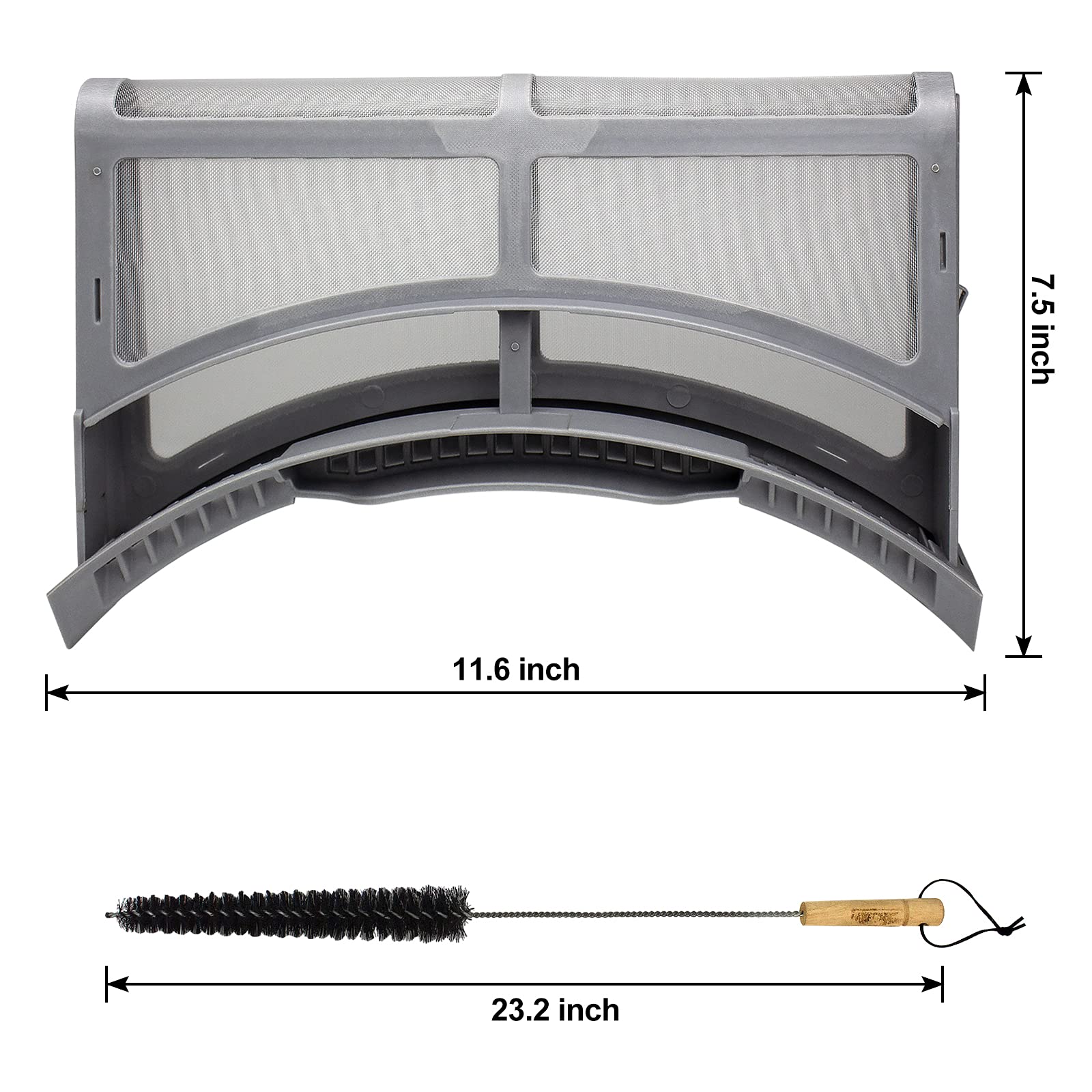 S-Union DC61-02595A Dryer Lint Filter Screen Compatible with Samsung Dryer, Replaces 2069505, AP4578777, PS4206799, EAP4206799, Include Clothes Dryer Lint Vent Trap Cleaner Brush