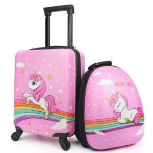 emissary kids luggage with wheels for girls, unicorn kids luggage set, childrens luggage for girls with wheels, kids suitcases with wheels for girls, toddler suitcase for girls, travel luggage for kid