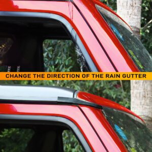 Savadicar Upgraded Version Rain Gutter Extensions, Roof Hard-Top ABS Rain Groove Diverter, Rainwater Deflector Compatible with 2007-2018 Jeep Wrangler JK JKU, Exterior Accessories, Black, 2 PCs