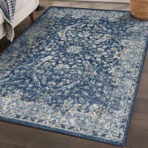 LUXE WEAVERS Euston Collection 8060 Blue 8x10 Modern Oriental Area Rug