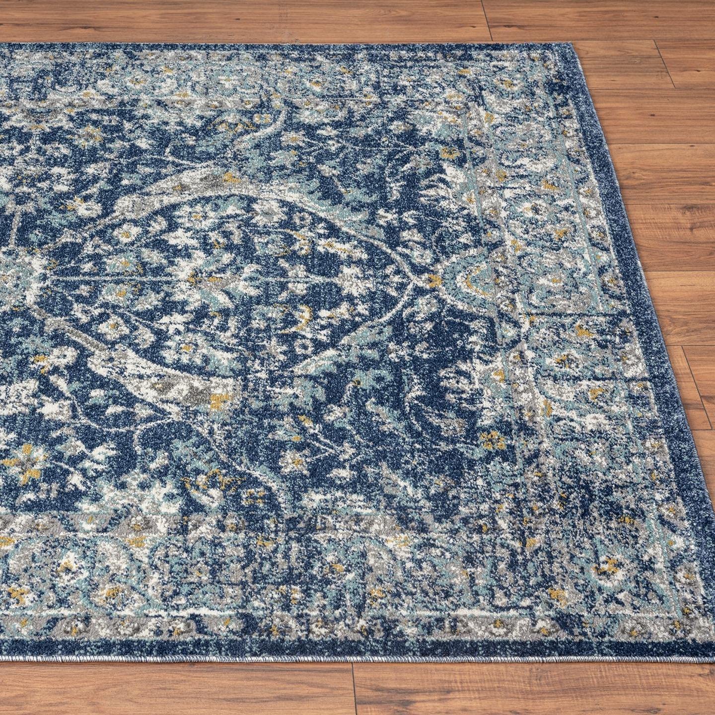 LUXE WEAVERS Euston Collection 8060 Blue 8x10 Modern Oriental Area Rug