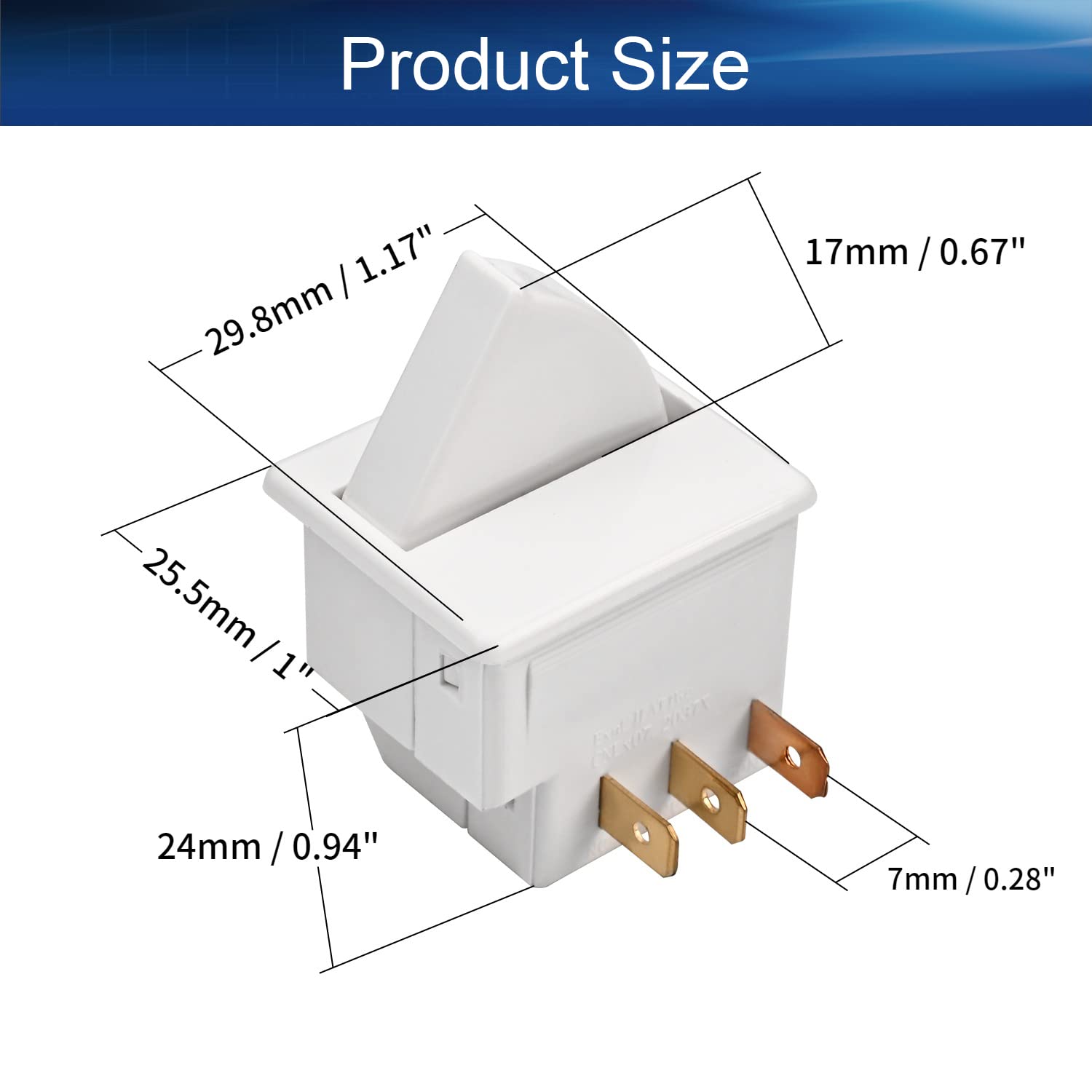 Heyiarbeit Refrigerator Door Light Switch 3Pin Universal Replacement LTK-17 Momentary Fridge Switch NC AC 250V 0.5A for Most Refrigerators Freezer White