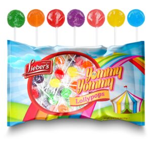 liebers assorted candy lollipops, bulk lolly pops individually wrapped, loli suckers party pack (lollipops)