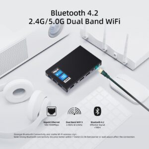 MeLE Quieter2D Fanless Mini PC Window11 Home, Celeron N4000 4GB/128GB Small Desktop, Support M.2 SSD, Dual HDMI 4K,igabit Ethernet on Home IoT