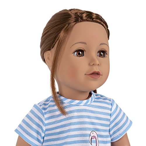 ADORA Amazon Exclusive Amazing Girls Collection, 18” Realistic Doll with Changeable Outfit and Movable Soft Body, Birthday Gift for Kids and Toddlers Ages 6+ - Ava with Summer Flamingo Outfit