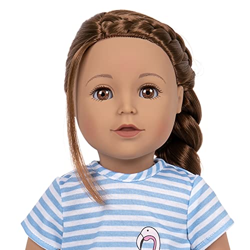 ADORA Amazon Exclusive Amazing Girls Collection, 18” Realistic Doll with Changeable Outfit and Movable Soft Body, Birthday Gift for Kids and Toddlers Ages 6+ - Ava with Summer Flamingo Outfit