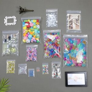 Somoga 100 PCS 3" x 5" Thick 4 Mil Clear Zip Poly Bags Plastic Reclosable Zip Seal Lock Bags Heavy-Duty Necklace Ring Coin Beads Jewelry Pill Zipper Bag