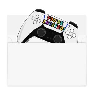 Simimi art 30 Video Game Birthday Party Invitations with Envelopes - Video Game invitation card - ​Fill-in Invitations