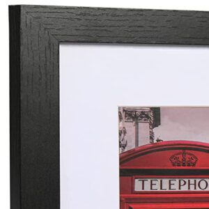 PEALSN 8x10 Picture Frame Set of 6, Display Picture 5x7 with Mat or 8x10 Without Mat, Black Woodgrain