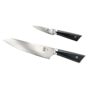 mercer culinary premium grade super steel 8-inch chef and 3.5-inch paring knife set, g10 handles