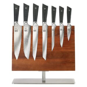 mercer culinary premium grade super steel 8-piece knife set with magnetic stand, g10 handles