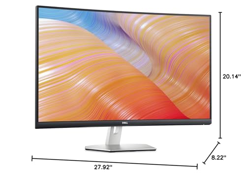 Dell S3222HN Curved Monitor - 31.5-inch FHD (1920x1080) 75Hz 4Ms 1800R Curved Display, HDMI Connectivity, AMD FreeSync Technology, Tilt Adjustability - Silver