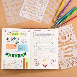 Journal Stencil 20 PCS Plastic Planner Stencils Set for Journal Notebook Diary Scrapbook DIY Drawing Card Template Journal Stencils, 4x7 Inch1