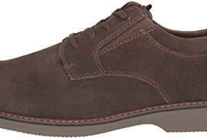 Nunn Bush Men's Otto Plain Toe Oxford Leather Lace Up with Lightweight Sole, Mocha, 11 Wide