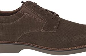 Nunn Bush Men's Otto Plain Toe Oxford Leather Lace Up with Lightweight Sole, Mocha, 11 Wide