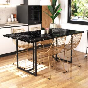 CosmoLiving by Cosmopolitan Astor Dining Table, Black, 64 in x 36 in x 30 in