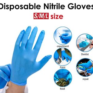 AdvanCare Disposable Nitrile Exam Gloves ANBM10016, Powder Free & Latex Free, Medical Grade (Blue, Large (10 Pack))