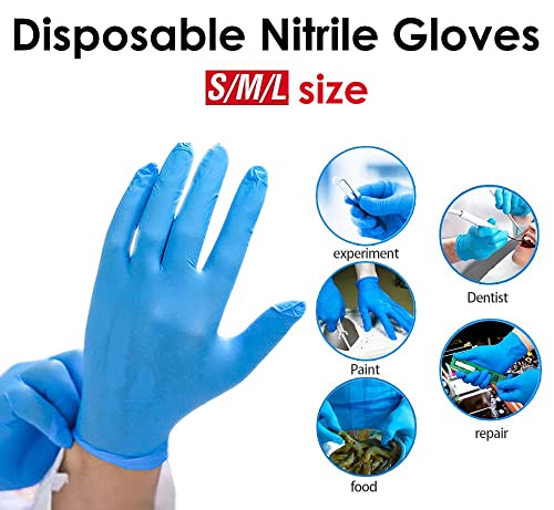 AdvanCare Disposable Nitrile Exam Gloves ANBM10016, Powder Free & Latex Free, Medical Grade (Blue, Large (10 Pack))