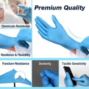 AdvanCare Disposable Nitrile Exam Gloves ANBM10016, Powder Free & Latex Free, Medical Grade (Blue, Large (10 Pack))