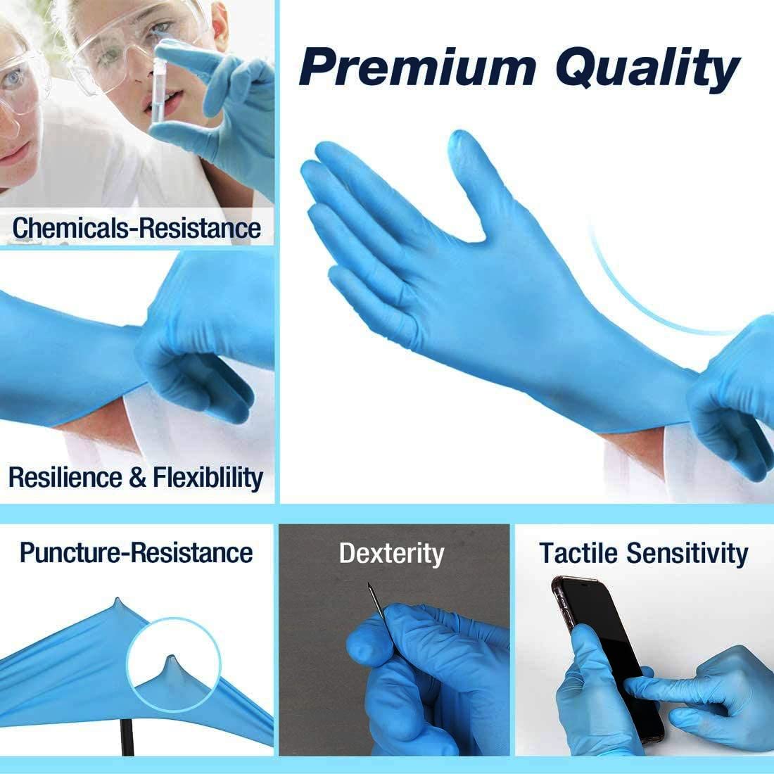 AdvanCare Disposable Nitrile Exam Gloves ANBM10014, Powder Free & Latex Free, Medical Grade (Blue, Small (10 Pack))