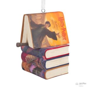 Hallmark Harry Potter Stacked Books with Wand Christmas Ornament,Resin, 2.23 x 2.75 x 2.28 inches, (0002HCM9130)