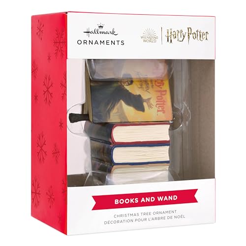 Hallmark Harry Potter Stacked Books with Wand Christmas Ornament,Resin, 2.23 x 2.75 x 2.28 inches, (0002HCM9130)