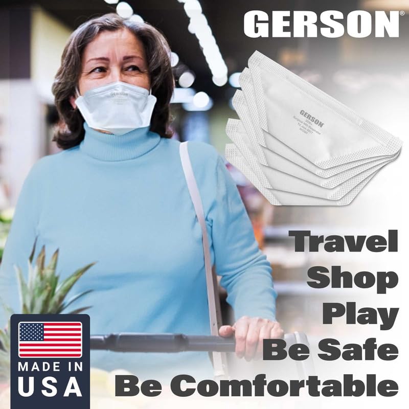 GERSON 3230 Face Mask - NIOSH Respirator Masks for Adults, 50 Respirators/Box (White)