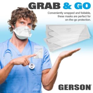 GERSON 3230 Face Mask - NIOSH Respirator Masks for Adults, 50 Respirators/Box (White)