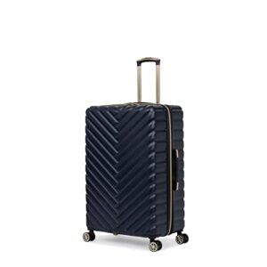 Kenneth Cole REACTION Madison Square Lightweight Hardside Chevron Expandable Spinner Luggage, Navy, 28-Inch Checked