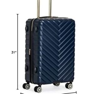 Kenneth Cole REACTION Madison Square Lightweight Hardside Chevron Expandable Spinner Luggage, Navy, 28-Inch Checked