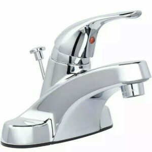 GLACIER BAY Aragon 1002 226 981 4" CENTERSET Low-ARC Bathroom Faucet/ Chrome Finish/ Exclusive ClickInstall Drain for Quick