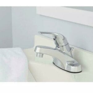 GLACIER BAY Aragon 1002 226 981 4" CENTERSET Low-ARC Bathroom Faucet/ Chrome Finish/ Exclusive ClickInstall Drain for Quick