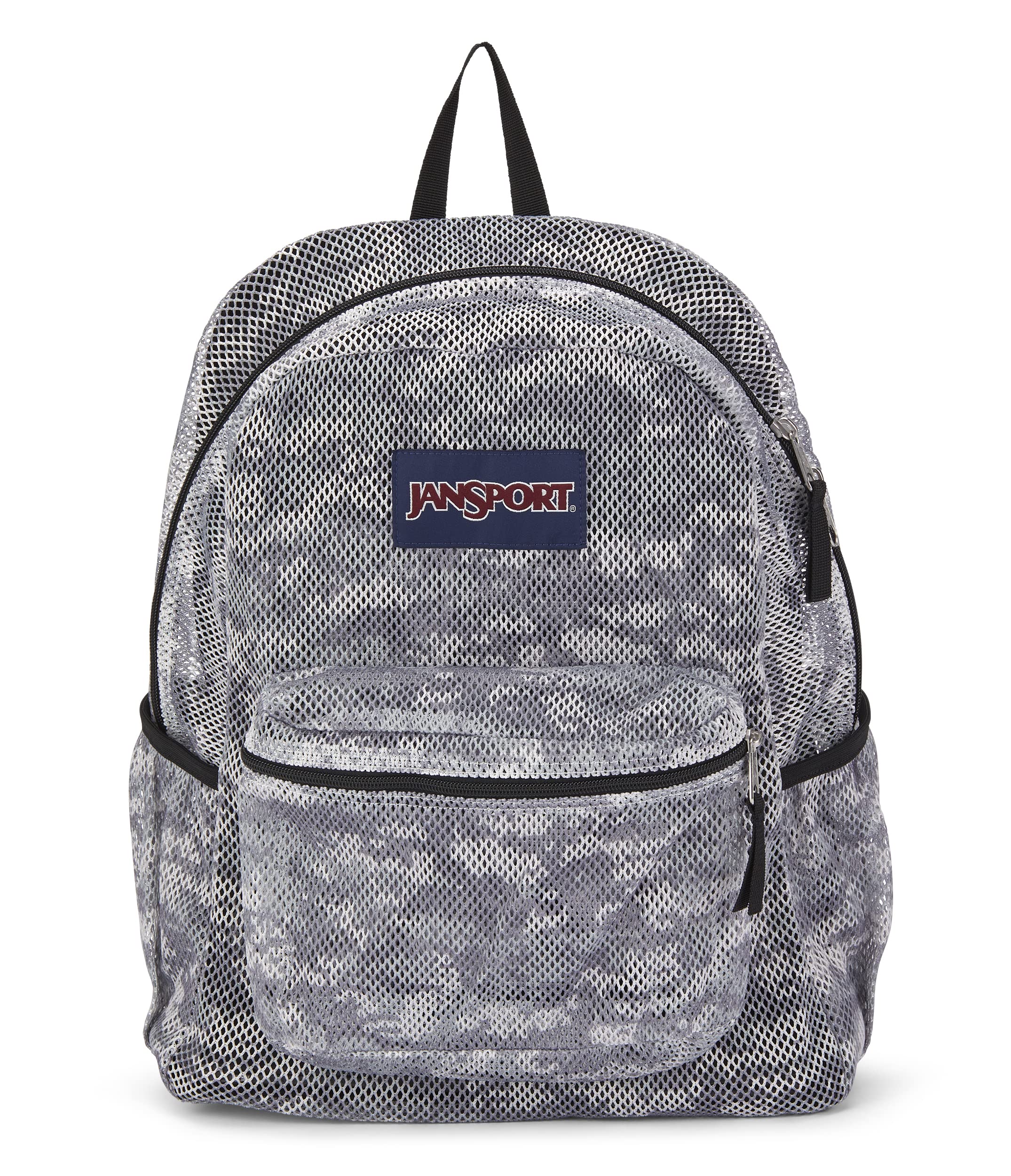 JanSport Eco Mesh Backpack, 8 Bit Camo, 17” x 12.5” x 6” - Semi-Transparent Bag for Adults with Laptop Sleeve, Padded Back Panel - Large Backpack