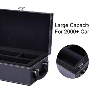 Holds 2000+Card Case Holder Trading Card Box Organizer Storage Comlatible with C.A.H,Yugioh,Phase10,Uno,MTG,Dominion,Baseball Card, Sport Cards, Fits Main Game and All Expansions(Case Only)