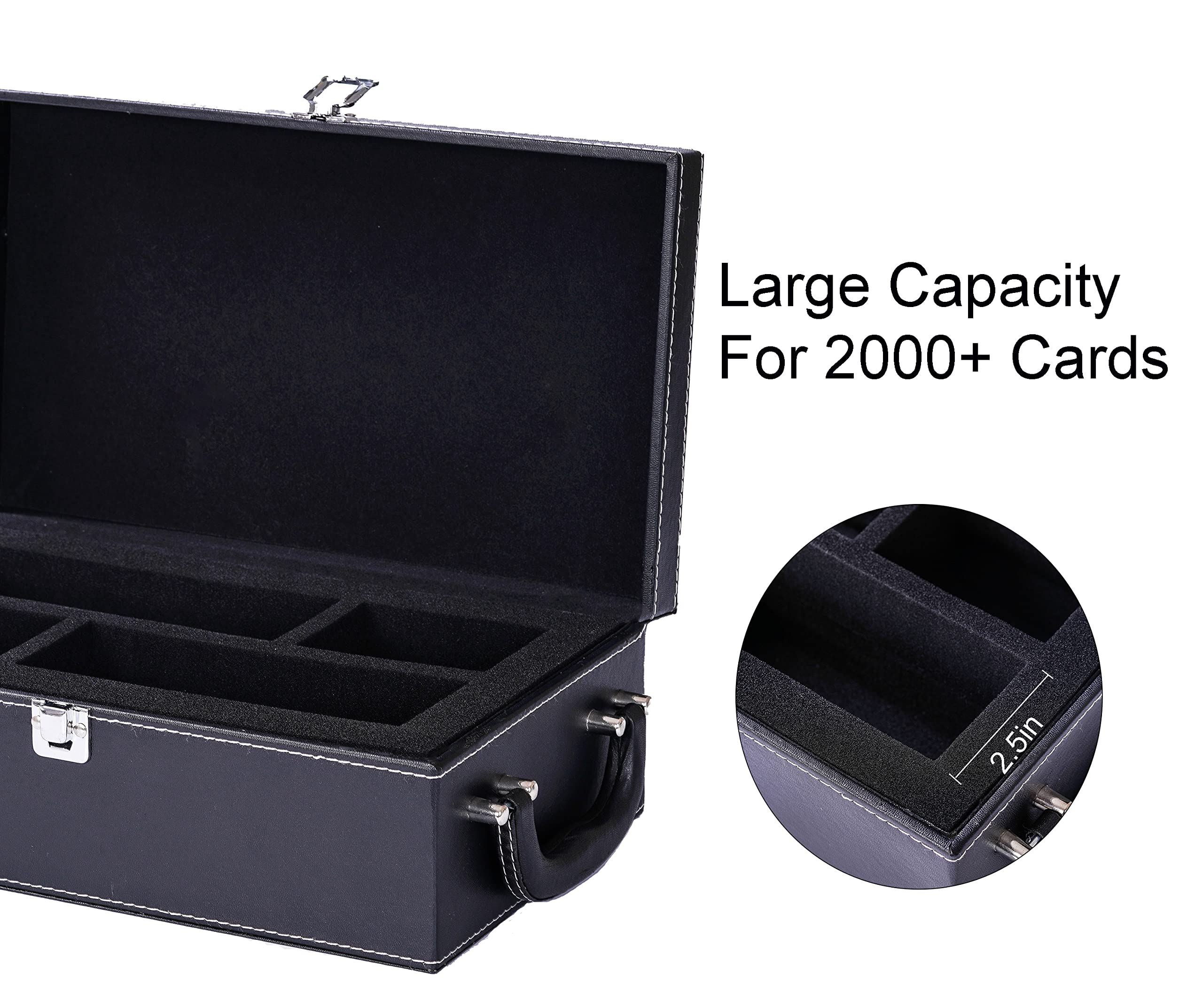 Holds 2000+Card Case Holder Trading Card Box Organizer Storage Comlatible with C.A.H,Yugioh,Phase10,Uno,MTG,Dominion,Baseball Card, Sport Cards, Fits Main Game and All Expansions(Case Only)