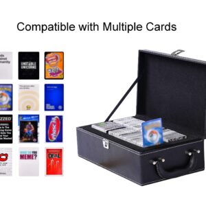 Holds 2000+Card Case Holder Trading Card Box Organizer Storage Comlatible with C.A.H,Yugioh,Phase10,Uno,MTG,Dominion,Baseball Card, Sport Cards, Fits Main Game and All Expansions(Case Only)