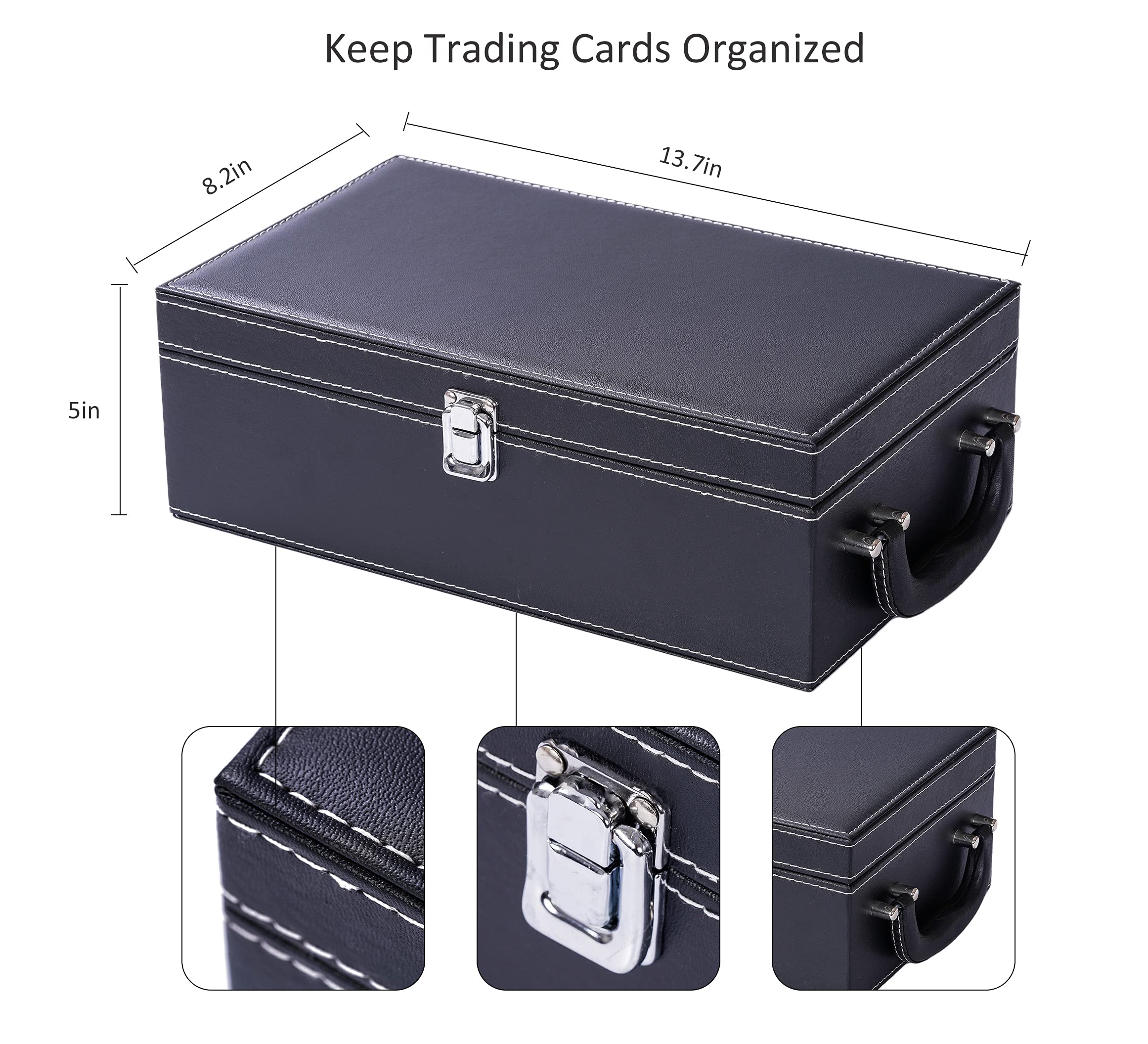 Holds 2000+Card Case Holder Trading Card Box Organizer Storage Comlatible with C.A.H,Yugioh,Phase10,Uno,MTG,Dominion,Baseball Card, Sport Cards, Fits Main Game and All Expansions(Case Only)